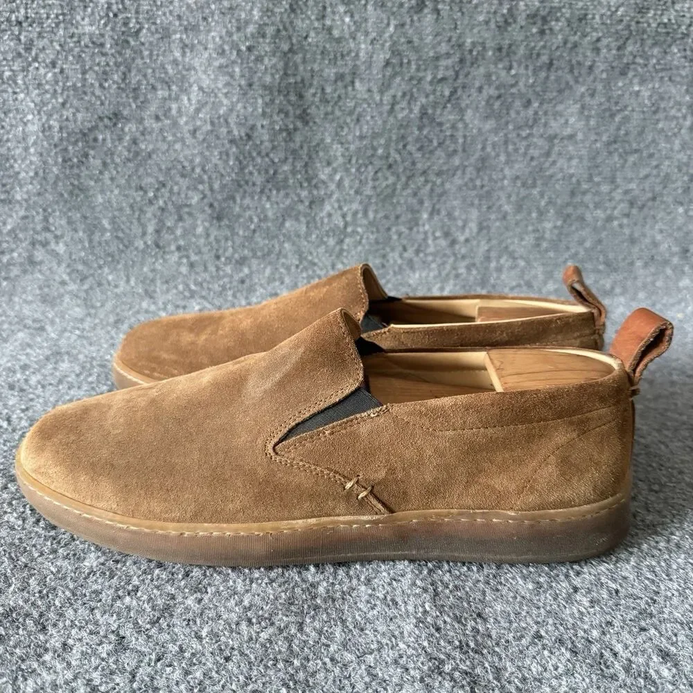 Lactae Hevea Men's Sneakers Brown Suede Slip-On Comfort Shoes Size 10 Casual